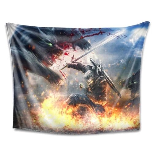 AKARDO Witcher Geralt Ciri Triss Game Flannel Blanket Super Soft Fleece Throw Blanket with All Seasons Sofa Bed Throw Blanket (18,60 * 80in(150 * 200cm))