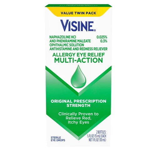 Visine Allergy Eye Relief Multi-Action Antihistamine & Redness Relief Eye Drops, 0.5 fl. oz (Pack of 2)