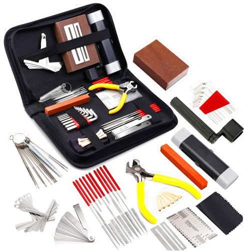 MIFOGE 45Pcs Guitar Repairing Maintenance Tool Kit with Carry Bag Large Care Set of Tools for Acoustic Guitar Electric Guitar Ukulele Bass Banjo,Perfect Gift for Music or String Instrument Enthusiast