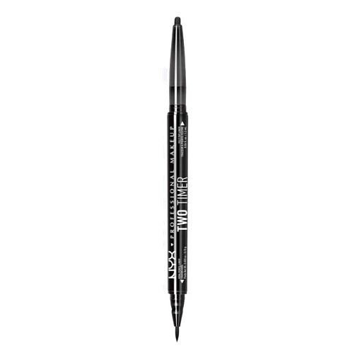 NYX PROFESSIONAL MAKEUP Two-Timer Dual Ended Eyeliner, Eyeliner Pencil, Jet Black