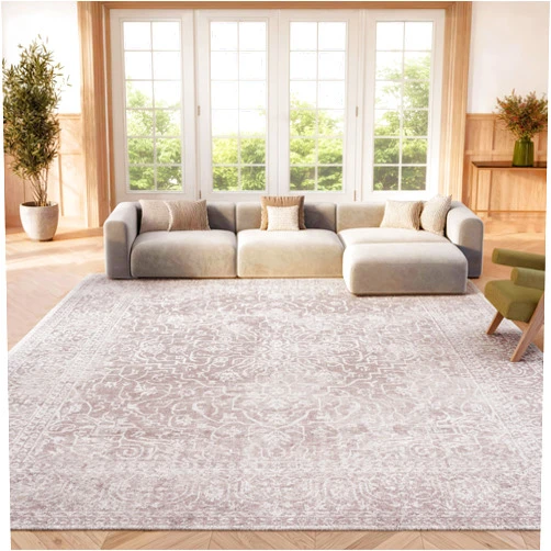 SAFAVIEH Area Rug 8x10 - Reflection Collection - Large - Beige & Cream, Non-Shedding & Easy Cleaning, Ideal for Living Room, Bedroom, Dining Space (RFT670A)