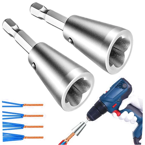 Iaredon Wire Twister Tool For Drill, Wire Twisting And Stripping Tool, Twister Wire Nut For Drill, Spin Twist Wire Connector, Fast Electrical Drills Shank Cable Quick Twisting (2 Pack)