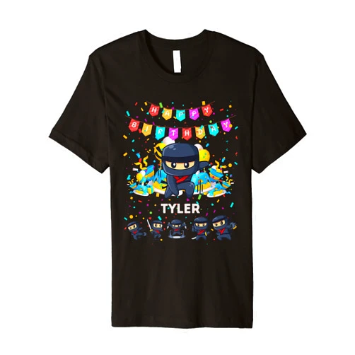 Birthday Boy Ninja Gifts and Accessories Birthday Boy Tyler Ninja T for Boys Ninja Theme Party Premium T-Shirt