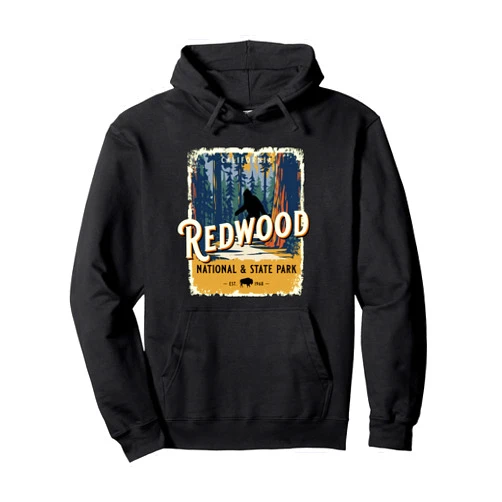 KAEDAM Gifts: Redwood National Park Redwood National Park State USA Park Giant Redwoods Souvenir Pullover Hoodie
