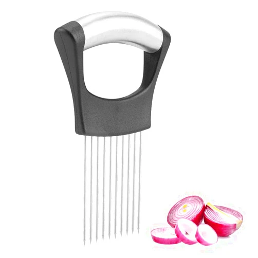 TOPINCN Onion Holder Stainless Steel Potatoes Fruits Vegetables Meat Slicer Peeler Chopper for Kitchen Tool Gadget with 10 Prongs
