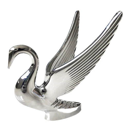 Nebnickers Heavy-Duty Chromed Swan Hood Ornament, Cast Metal