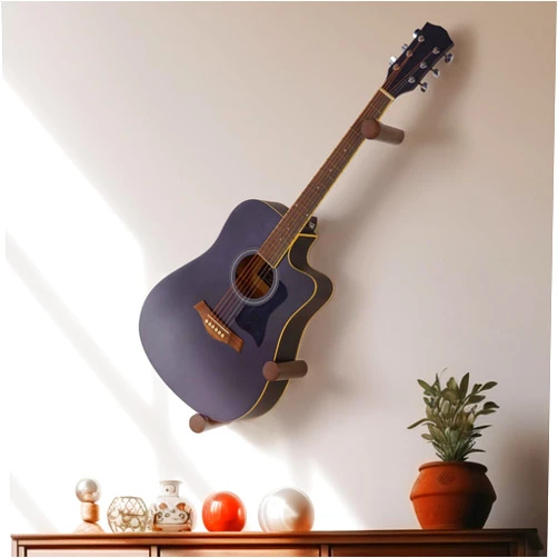 DAZZLIFE Horizontal Guitar Wall Hanger for Acoustic Electric Bass Banjo (Brown)