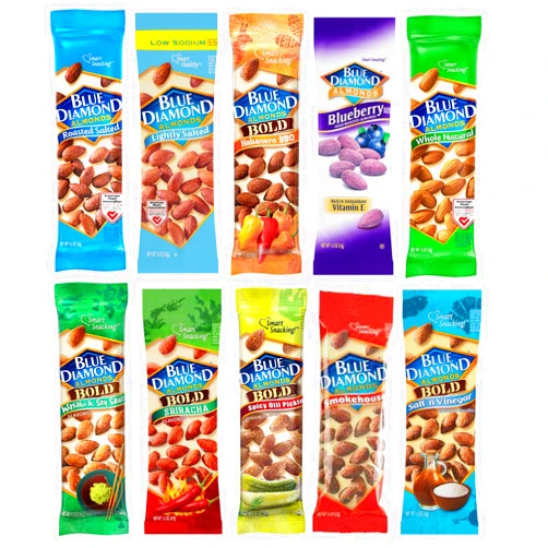 The Hampton Candy Company Blue Diamond Almond Variety Packs, 10 Flavors, 1.5 Ounce Bags (Pack of 10)