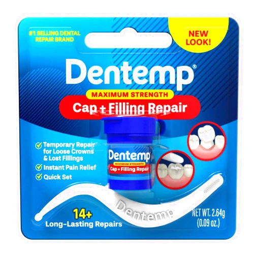 Dentemp Maximum Strength Loose Cap and Lost Filling Repair - Dental Repair Kit for Instant Pain Relief (Pack of 1)