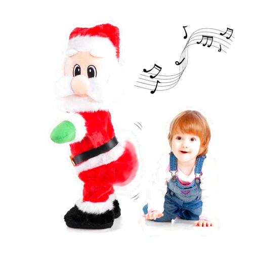 Gfilay Twerking Santa Claus - Dancing Electric Christmas Stuffed Plush Doll Singing English Song Xmas Santa Toys for Kids