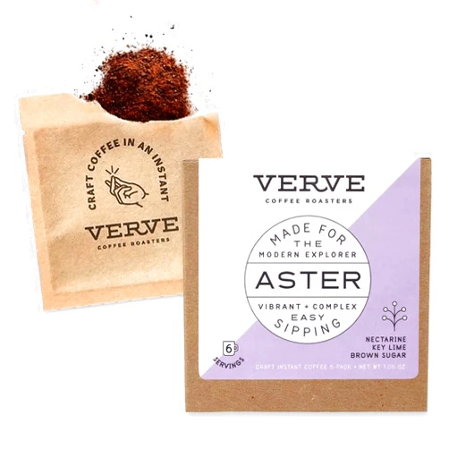 Verve Coffee Roasters Craft Instant Coffee Aster Blend (1950 Blend) | Medium Roast, Ground, Hand-Roasted | Ethiopian Blend | Enjoy Hot or Cold | Up to 6 Servings