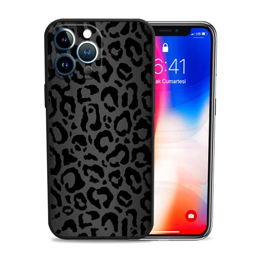Foneine Designed for iPhone 12 Pro Max Case,Fashion Luxury Leopard TPU Phone Case for Girls Women,Fashion Luxury Deisgn Protective Cover for iPhone 12 Pro Max 6.7 Inch,Black Leopard Cheetah Animal Skin