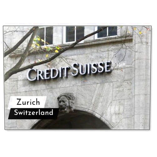Photomagnet Zurich, Switzerland - Credit Suisse in The Financial Center of Zurich City. Credit Suisse Is The Second-largest Swiss Bank., Fridge Magnet