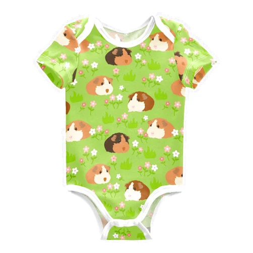 vvfelixl Baby Girls' Bodysuits Llama Alpaca Cactus Short Sleeve Cotton Baby Clothes For Girls 0-24 Months Black