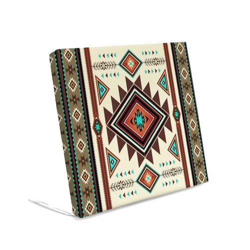 Edwiinsa Native American Western, Indoor/Outdoor Seat Cushions Cover, Waterproof Patio Chaise Lounge Cushion Cover for Beach Pool Side Chair Cushions 24x24x4Pieces Southwest Mexican Boho Brown