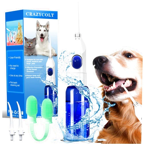 CrazyColt New Upgrade Dog Tooth Brushing Kit, Dog Toothbrush kit for Teeth Cleaning Tool & Dental Care Accessories, Pet Manual Teeth Cleaner, Equipped Dog Finger Toothbrush, Suitable for Small & Large Pet