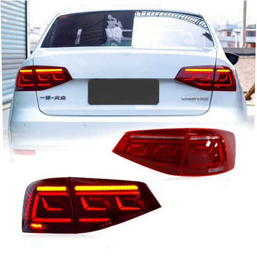 HCMOTIONZ HCmotion LED Tail Lights Assembly Compatible fit VW Volkswagen Jetta MK6 Sedan 2015 2016 2017 2018, Start Up Animation With Sequential Turn Signal Full LED Rear Lamp