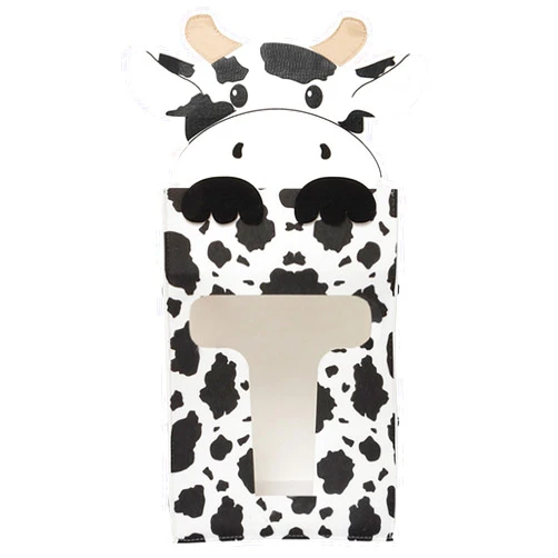 Sammy & Lou Felt Hanging Diaper Caddy Divided Felt Diaper Holder, Collapsible Hanging Diaper Organizer for Changing Table, Cow