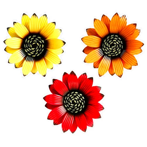 WKHOMEDECO Sunflower Outdoor Metal Wall Art - 3Pack 9