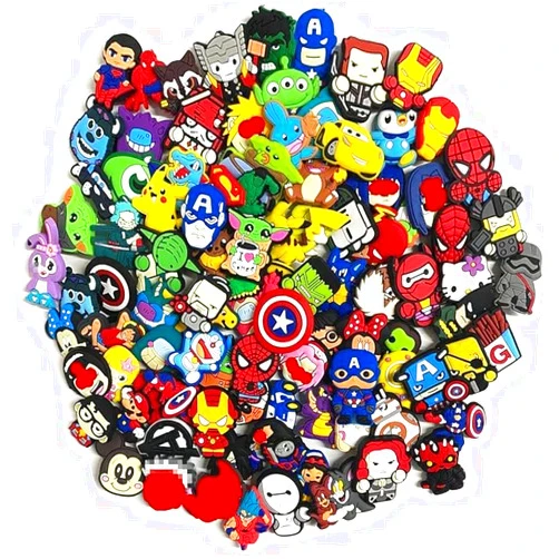 BAOBAOYU 20 50 100pcs PVC Random Different Shoe Charms for Shoe and Wristband Bracelet Decoration Party Gifts(20PCS)