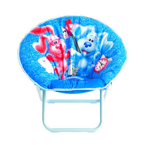 Idea Nuova Nickelodeon Blues Clues Toddler 19” Folding Saucer Chair with Cushion, Ages 3+, Polyester