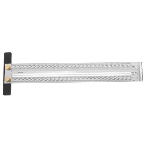 OSALADI T Square Ruler Stainless Steel Small 300mm Metal Ruler Metric Ruler Scale Straight Ruler Width Measuring Tool Gauge for Measurements Alignment in Quilting Sewing