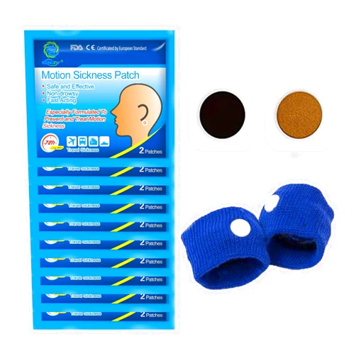 KONGDY 20 Counts Motion Sickness Patches for Cruise with 1 Pair Motion Sickness Bands, Anti-Nausea Relief Sea Band Motion Sickness Patch Seasick Patch, Long Efficiency About 72 Hours