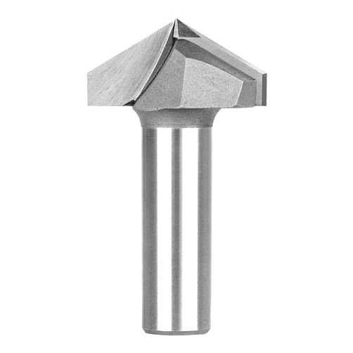 SpeTool 120 Degree V Groove Router Bit 1/2 Inch Shank 1-1/4 Inch Cutting Diameter, Carbide Tip CNC V Bit for Woodwroking Chamfer Bevel Cutter Engraving Tool