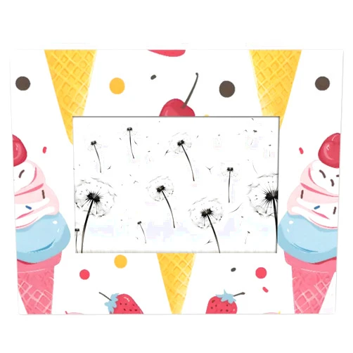 Hsorgin Ice Cream Patterns 4x6 Photo Frame Home Décor Wedding Gallery Wall Picture Frame for Wall and Tabletop Display