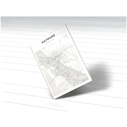 MG Global Modern Grey Hanging Canvas Print of Hayward | 8x12 12x18 16x24 20x30 24x36 Minimalism Hometown City Wall Art for Gift | Minimalist Home Office Decor