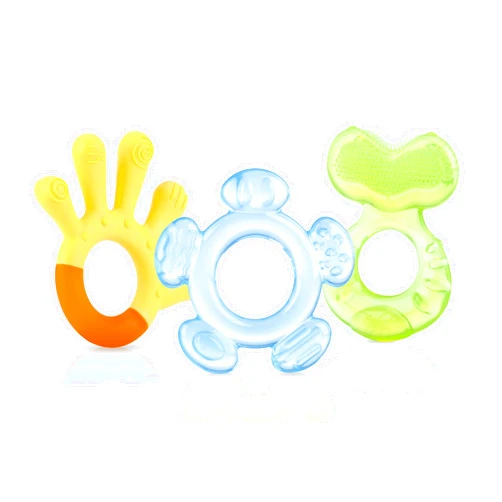 Nuby Three Step Teether Set | 3 Pack | 3m+ | Soft and Hard Teething Surfaces