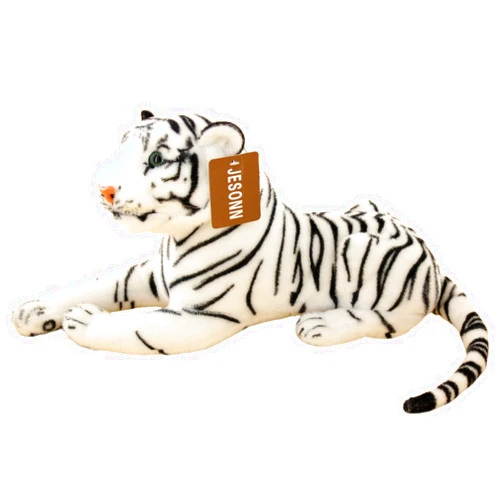 JESONN Realistic Stuffed Animals Tiger Toys Plush (White, 13.5 Inch)