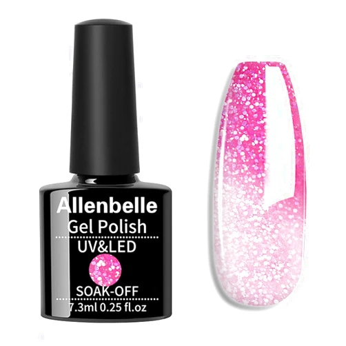 Allenbelle Color Changing Gel Nail Polish Set Color Changing Gel Polish Set Mood Soak Off Uv Led Gel Nail Polish (Pink To White)