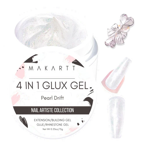 Makartt Solid Gel Builder,15ML Nail Extension Gel 3d Sculpting Gel for Nail Art UV Glue for Acrylic Nails Rhinestones Gel 4 in 1 Hard Gel Molding Gel for Nails Nail Lamp Required Pearl Drift