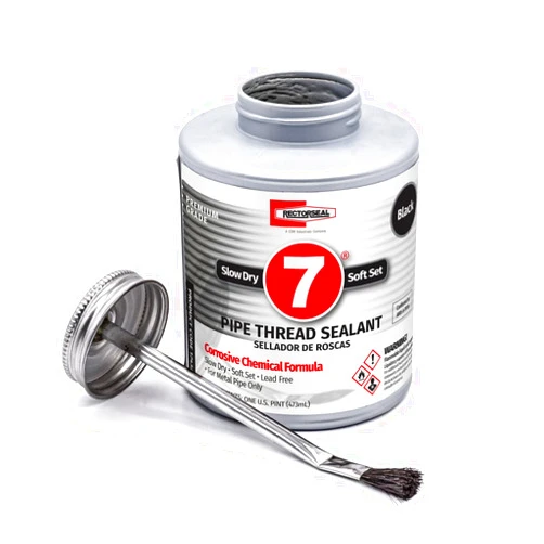Rectorseal 17432 No. 7 Pipe Thread Sealant, 1 Pint Brush Top Can, Black
