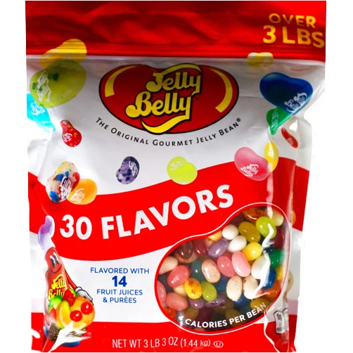Jelly Belly Original Gourmet Beans 30 Flavors Gluten Free 3 Pounds, Strawberry, 1 Oz