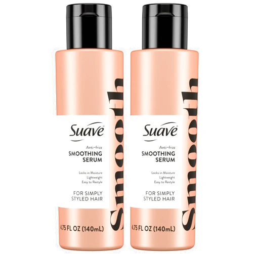 Suave Simply Styled Hair Smoothing Serum – Anti-Frizz Hair Serum, Anti-Humidity, 24H Frizz Control for Smooth & Sleek Hair, 4.75 oz (Pack of 2)