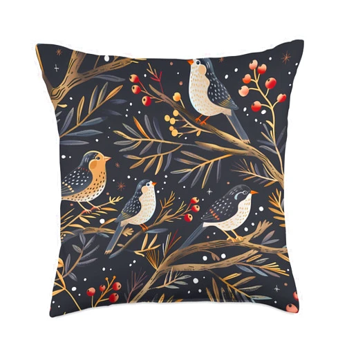 Modern Aesthetic Design Studio Winter Aesthetic Pattern - Cozy Nordic Snowflake Design Throw Pillow