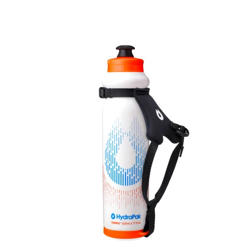 HydraPak Tempo Pro 525ml - Handheld Running Squeeze Bottle for Training and Race Day Hydration with Removable Strap (525ml/17oz) - White