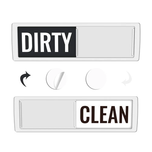 K KitchenTour KitchenTour Dishwasher Magnet Clean Dirty Sign, Upgrade Super Strong Clean Dirty Magnet for Dishwasher, Large Text Easy to Read Non-Scratch Magnetic Indicator Kitchen Decor, Silver