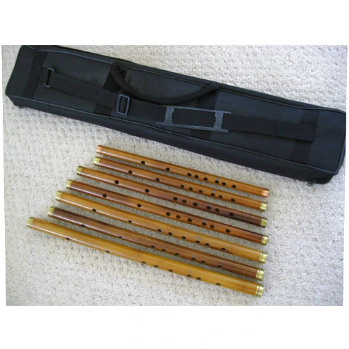 Bao Tah Set of 7 Bamboo Flutes Key of C/D/bE/E/F/G/A - 6 Holes flute w. Dimo & Waterproof Canvas Bag - Geat Sounding !!