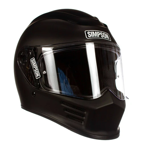 Simpson Racing Simpson SPBL3 Speed Bandit Full Face Motorcycle Helmet Size - L - Matte Black - Clear Shield Included - Mirror Shield Pictured is Sold Separately