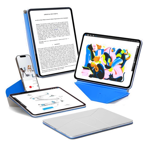 MOFT Dynamic Folio Case for iPad mini 7 A17 Pro 2024 & iPad mini 6th A15 2021, 8.3 Inch Silm Magnetic Stand Case with 20+ Viewing Angles, Auto Wake/Sleep, Ultra Thin, Cement x Sapphire