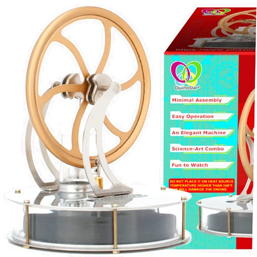 DjuiinoStar Most Classical Low Temperature Stirling Engine, Unique Coffee Timer, Best Gift Option, Educational Toy, Steam Engine Model DLTD-303