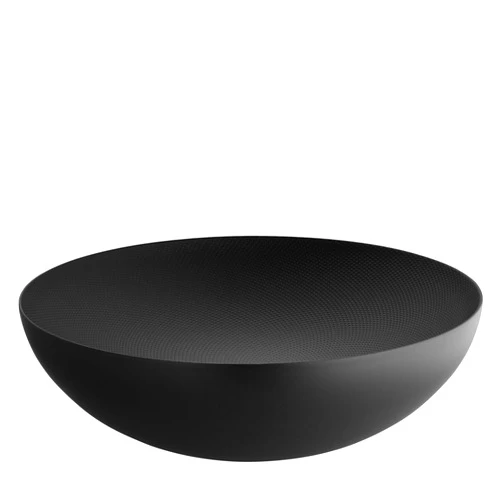 Alessi Double, Double wall bowl in steel coloured with epoxy resin, black with relief decoration., One size
