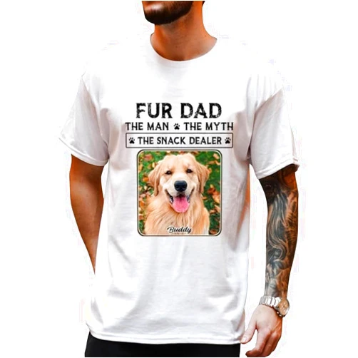 LASFOUR Custom Dog Shirts for Men, Custom Pet Shirts, Personalized Dog Dad Sweatshirts, Shirt with Pet Face