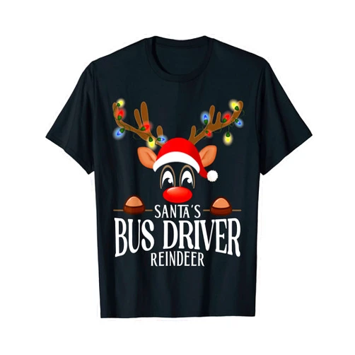99 Gifts X-Mas Reindeer Family Christmas Pajamas Santa's Bus driver Reindeer Funny XMas Matching PJS T-Shirt