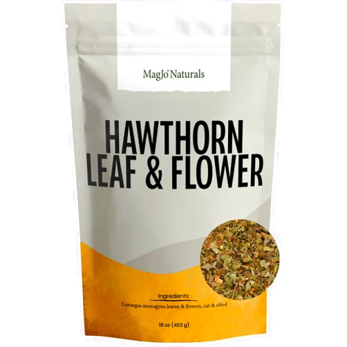 MagJo Naturals, Hawthorn Leaf and Flower (1 Pound), Wild-Crafted, Cut and Sifted, Dried Loose Leaf, Makes crisp cup of Hawthorn Tea, Hawthorne Leaves and Herb