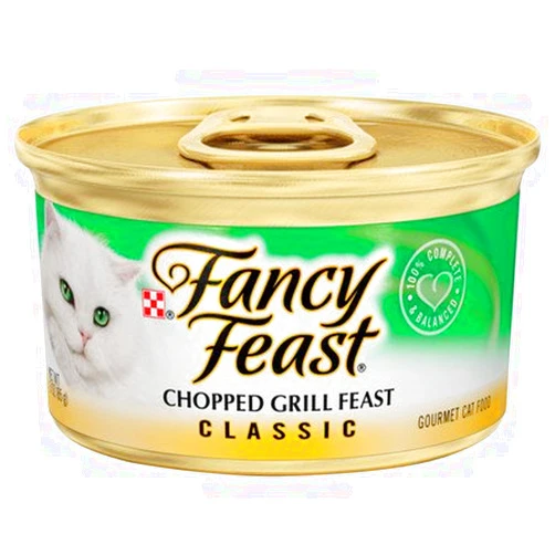 Fancy Feast Classic Chopped Grill Feast Gourmet Chicken and Beef Wet Cat Food (3-oz can, case of 24)