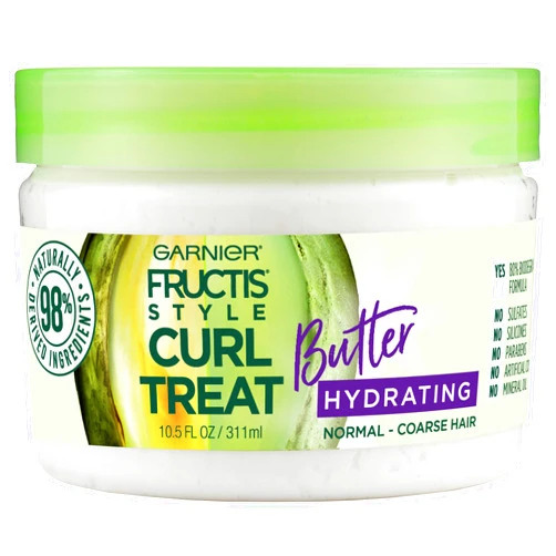 Garnier Fructis Style Curl Treat Hydrating Butter for Normal to Coarse Curly Hair, 10.5 Ounce Jar